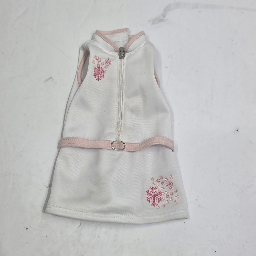 American Girl Snowy Chic Winter White Dress With Pink Snowflakes Only Doll‎ Size